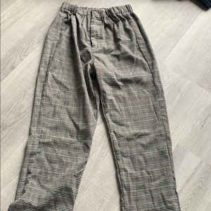 plaid cotton trousers
